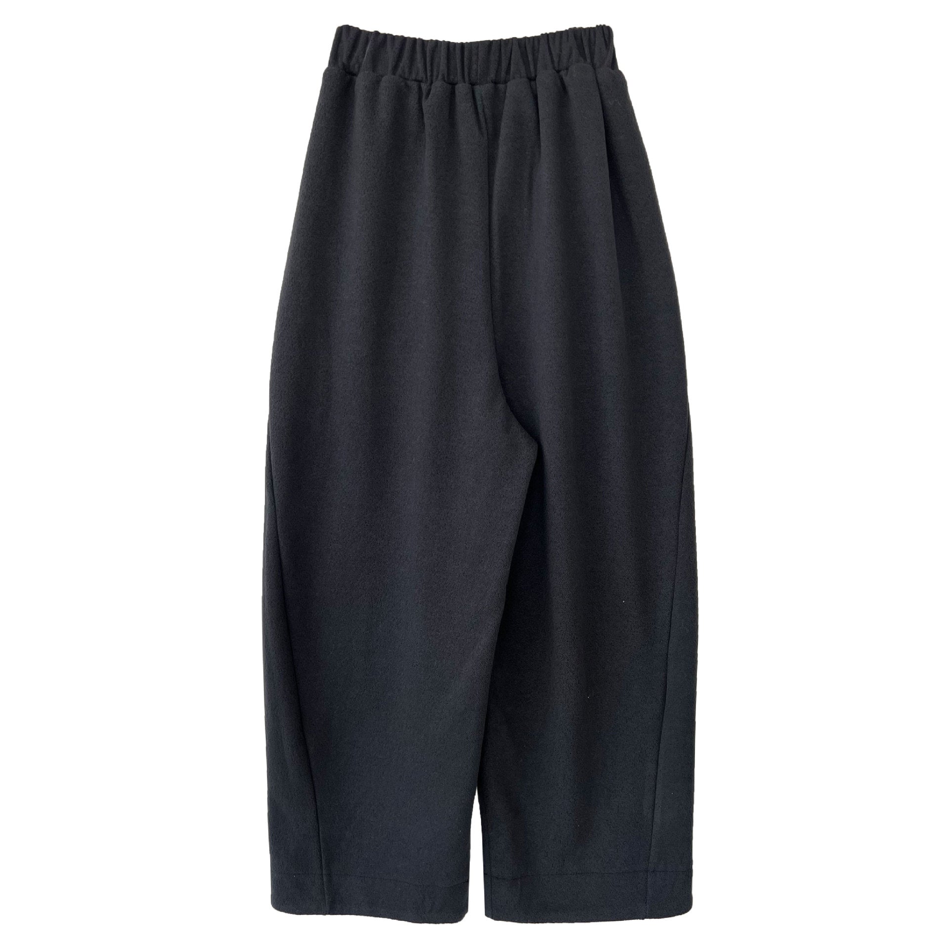 韓系隨性肌理感高腰鬆緊休閒長褲-4色