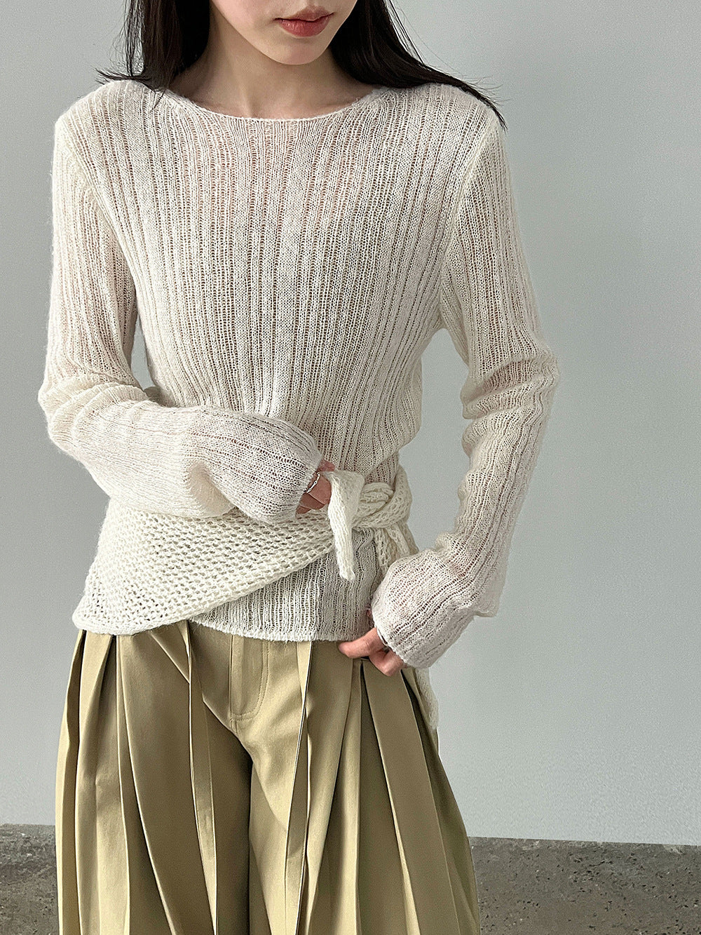 輕奢慵懶軟糯羊毛針織衫+披肩-兩件式套裝-5色