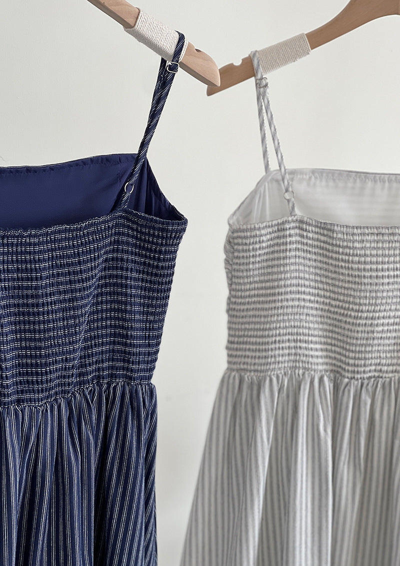 (48H出貨)法式氣質條紋吊帶抹胸連衣裙-2色