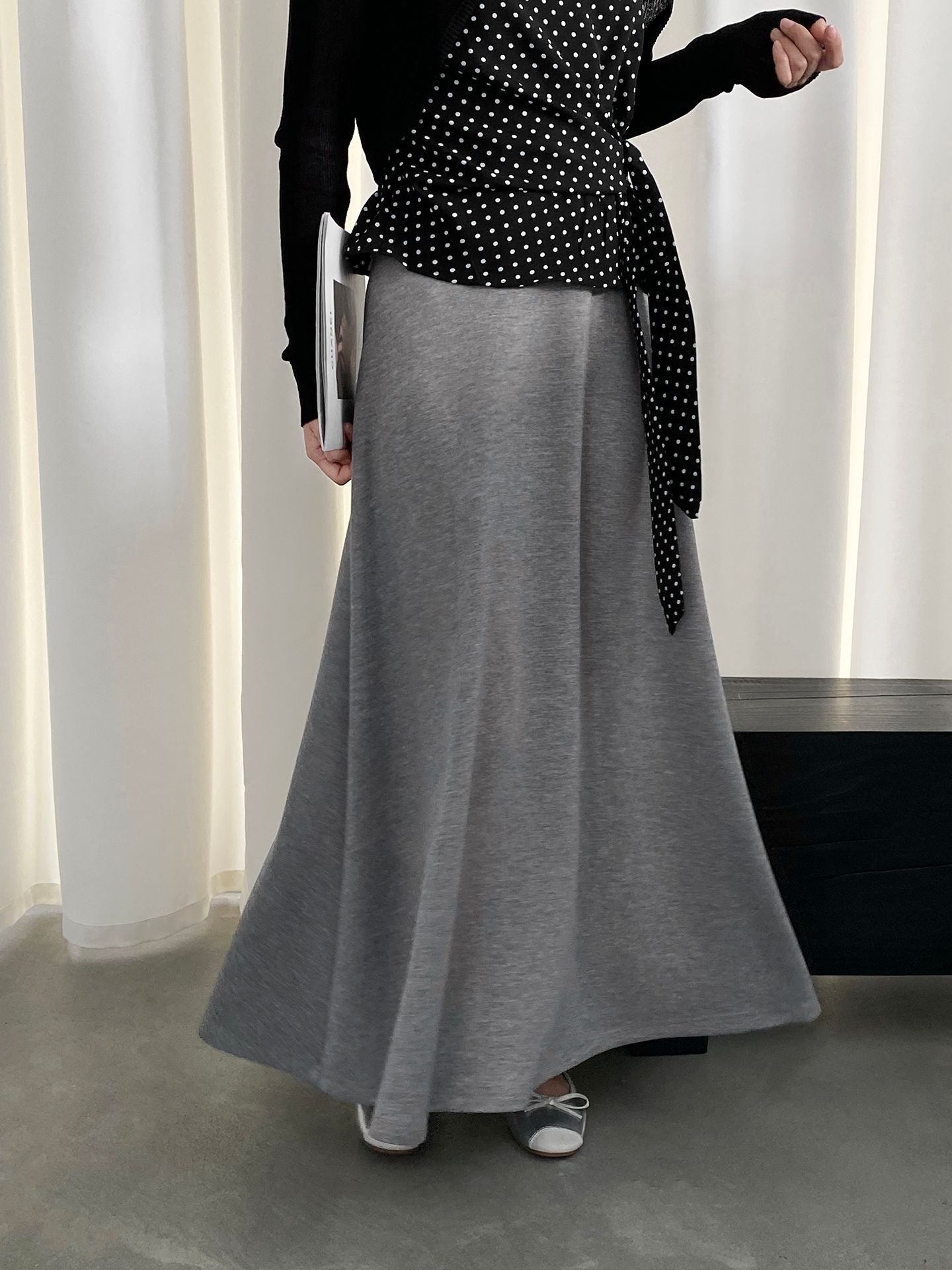 韓系紙片高腰顯瘦遮胯半身裙-2色