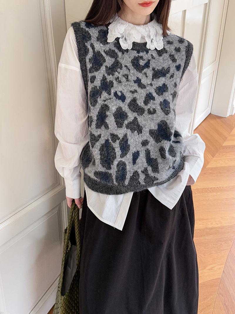 韓系斑點立體無袖針織背心毛衣-2色