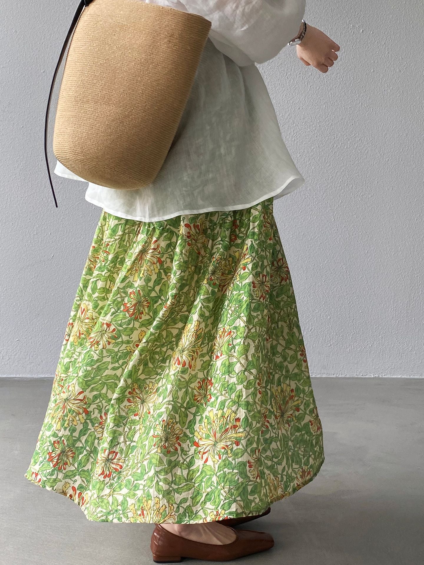 韓系夏田園浪漫小清新碎花半身裙