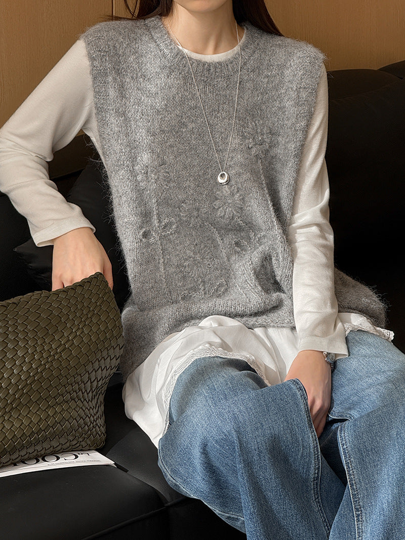 韓系寬鬆疊穿顯瘦針織馬甲背心-2色