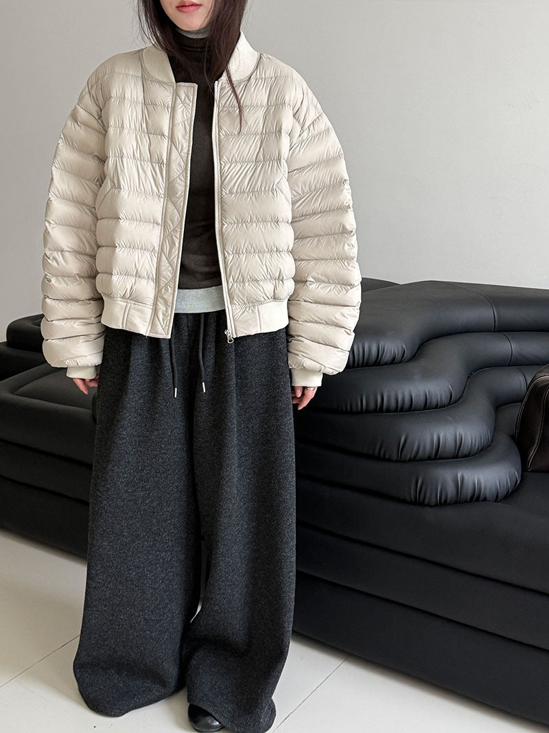 修身顯瘦軟糯撞色高領打底針織衫-3色