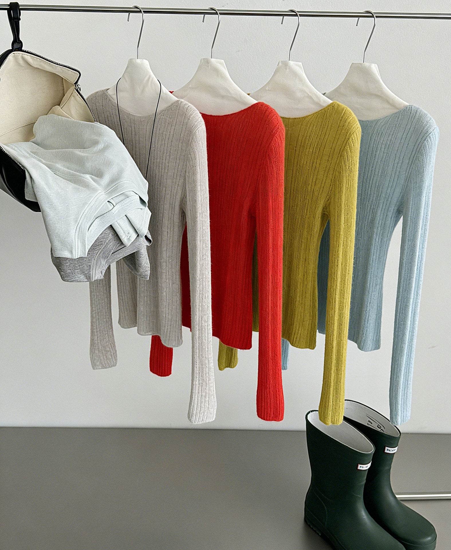 輕奢慵懶軟糯羊毛針織衫+披肩-兩件式套裝-5色