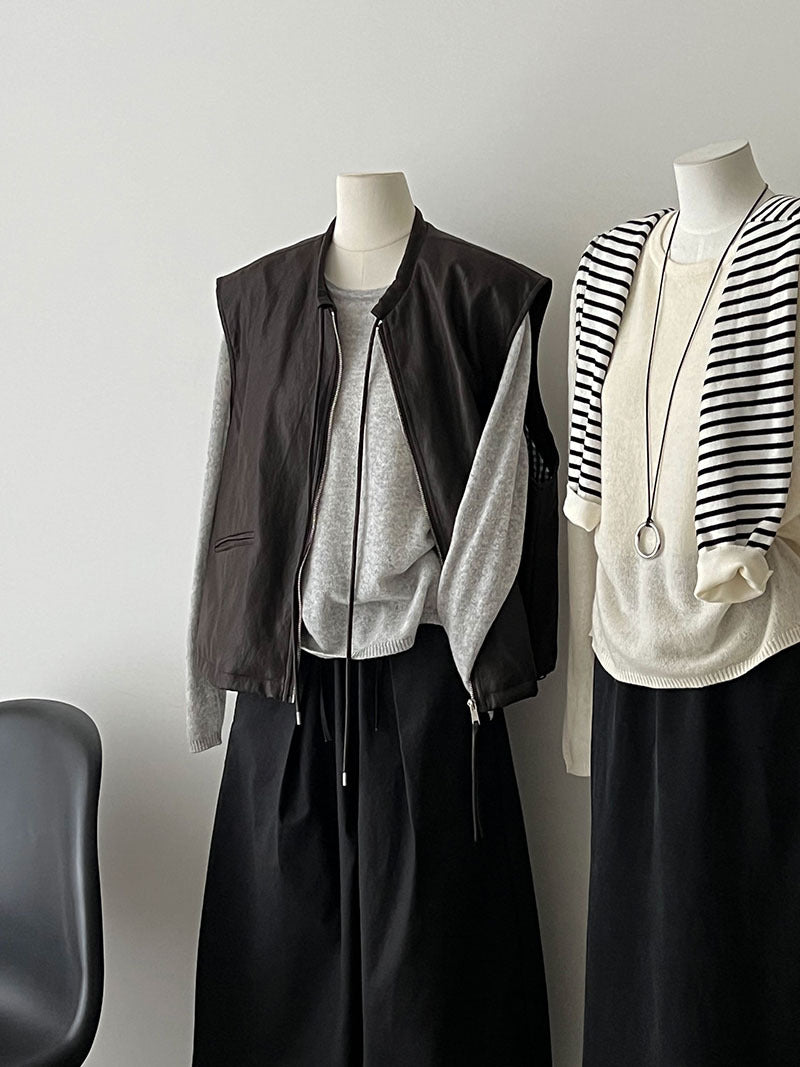 (48H出貨)韓系高級感百搭修身顯瘦羊毛針織打底衫-3色