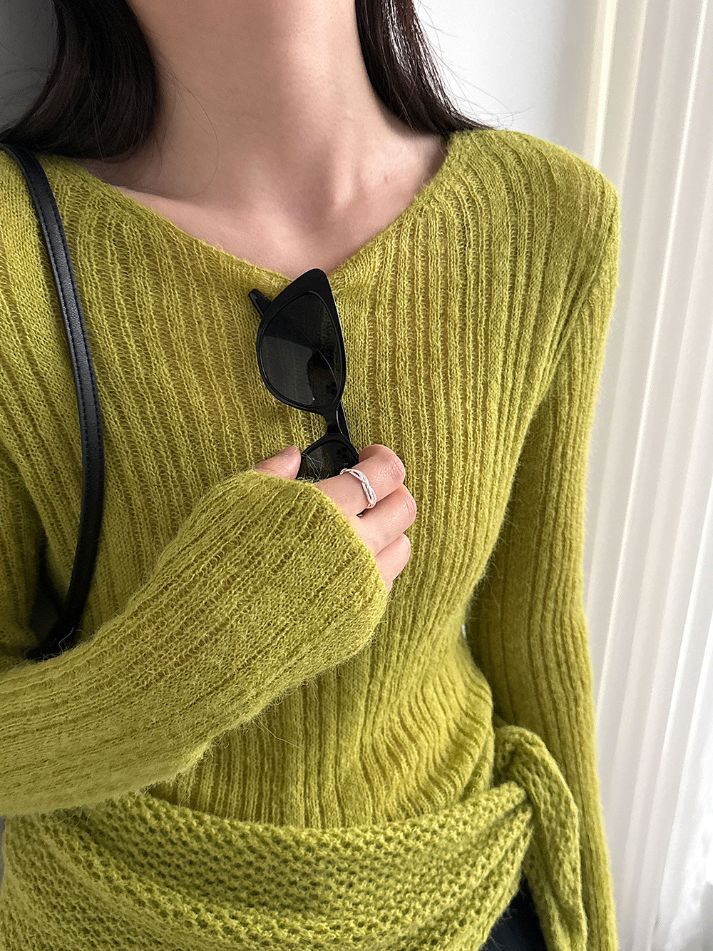 輕奢慵懶軟糯羊毛針織衫+披肩-兩件式套裝-5色