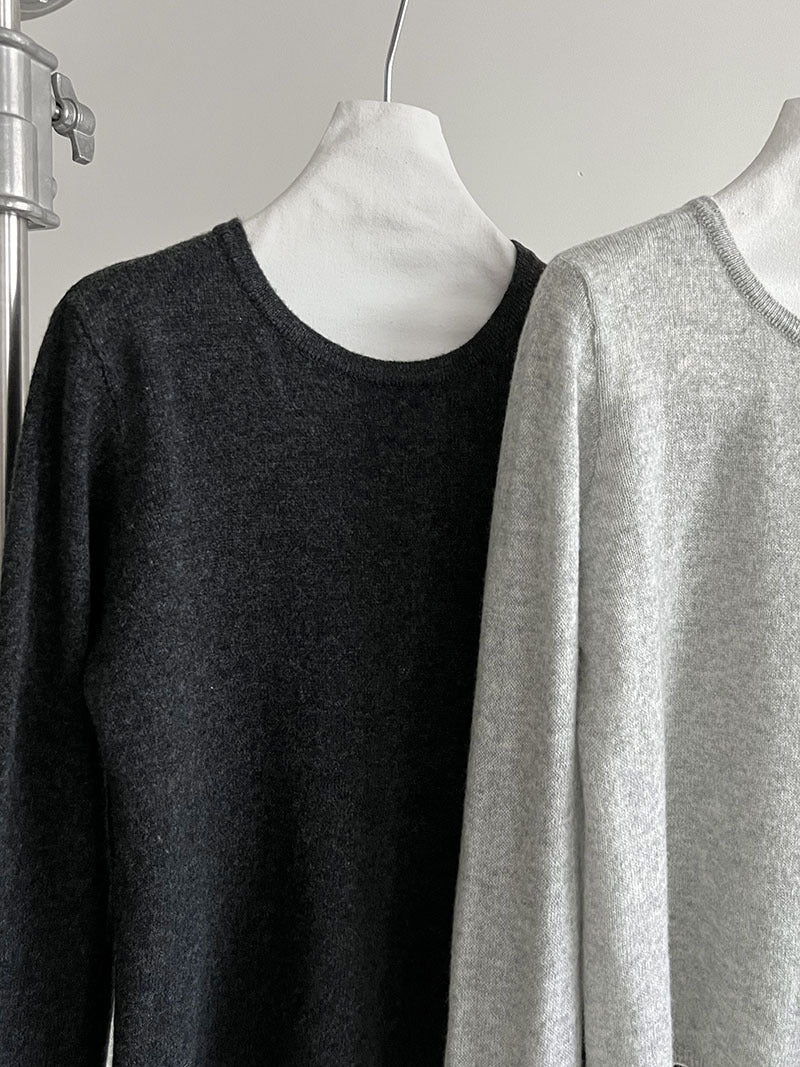 (48H出貨)韓系高級感百搭修身顯瘦羊毛針織打底衫-3色