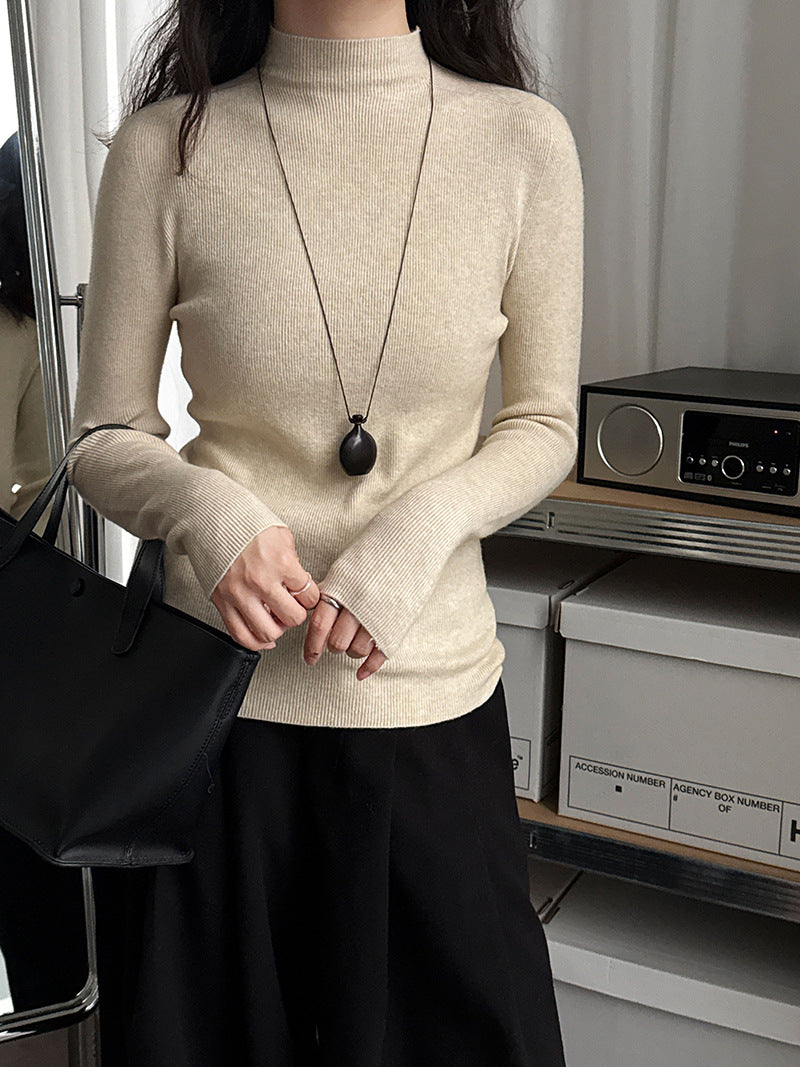 羊毛半高領無縫修身顯瘦內搭打底衫-8色