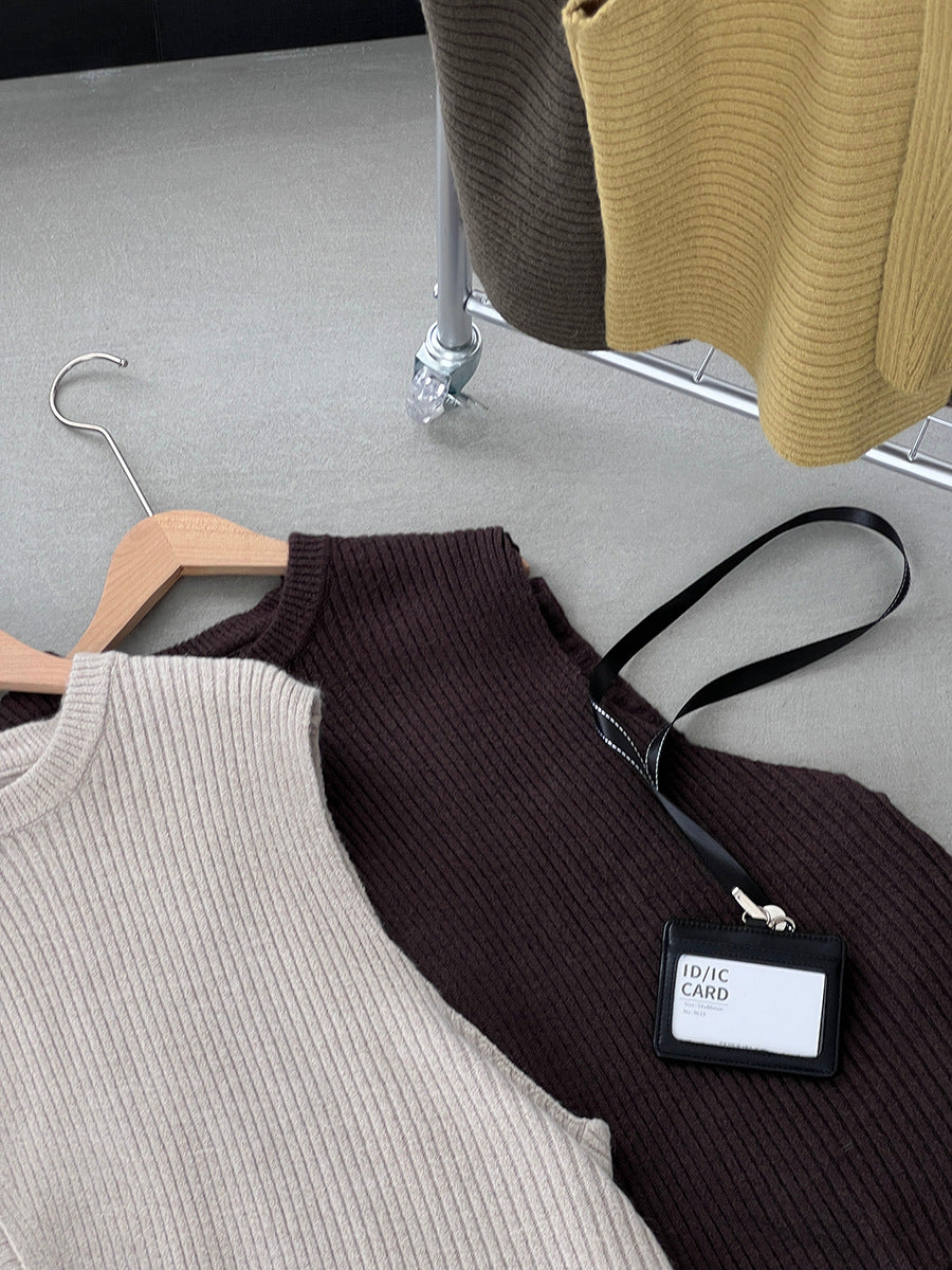 韓版不規則疊穿百搭款針織馬甲上衣-3色