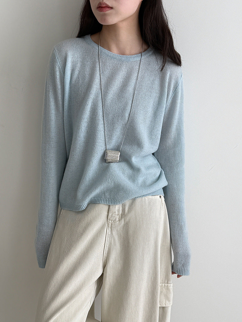 (48H出貨)韓系高級感百搭修身顯瘦羊毛針織打底衫-3色