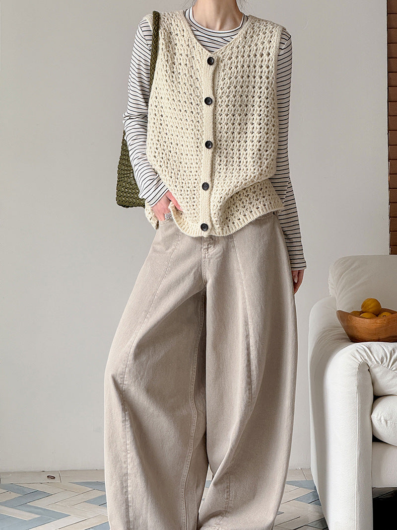 復古百搭鏤空坎肩針織馬甲上衣-4色