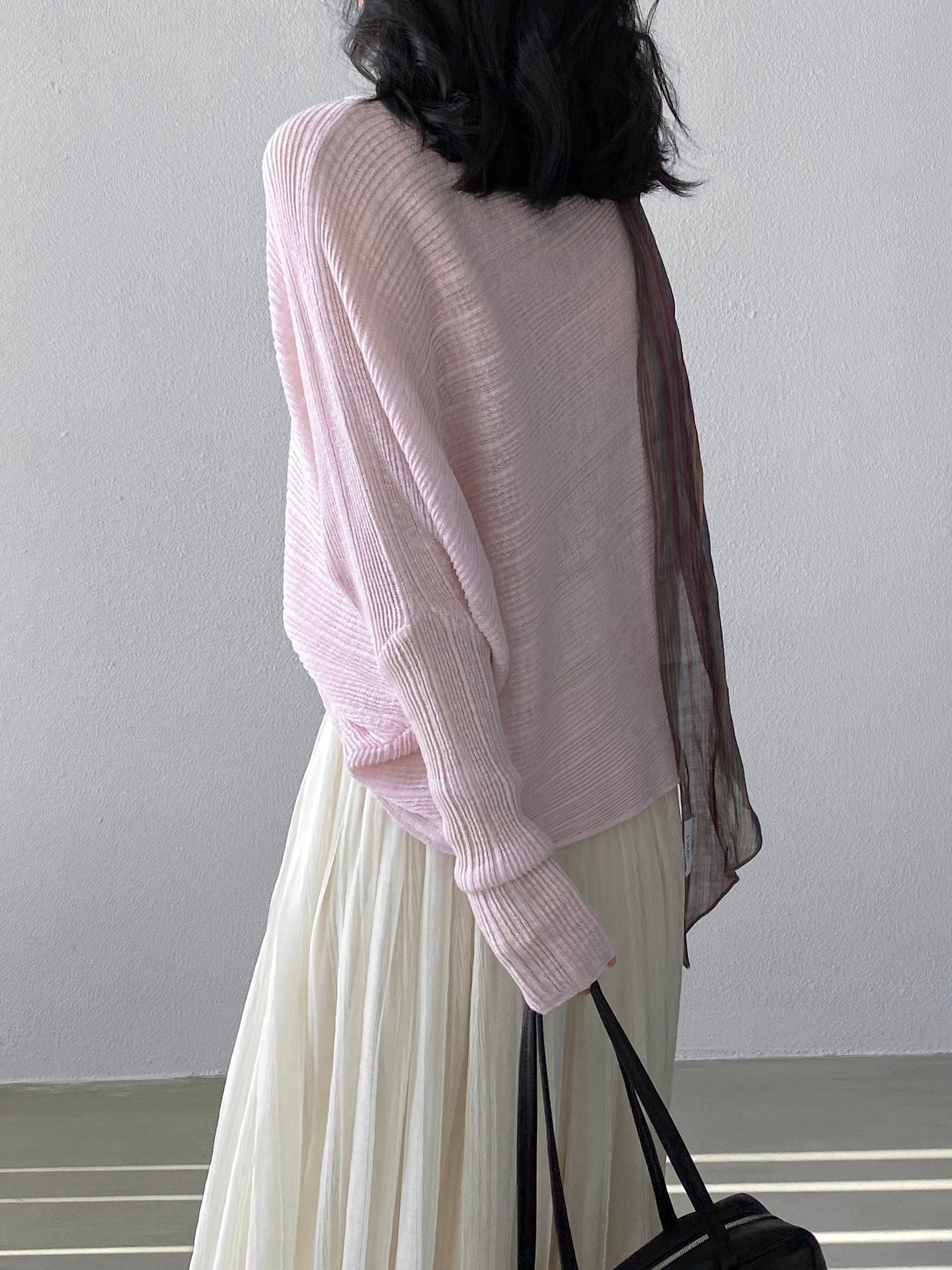 韓系氛圍感慵懶不規則蝙蝠袖針織衫-7色