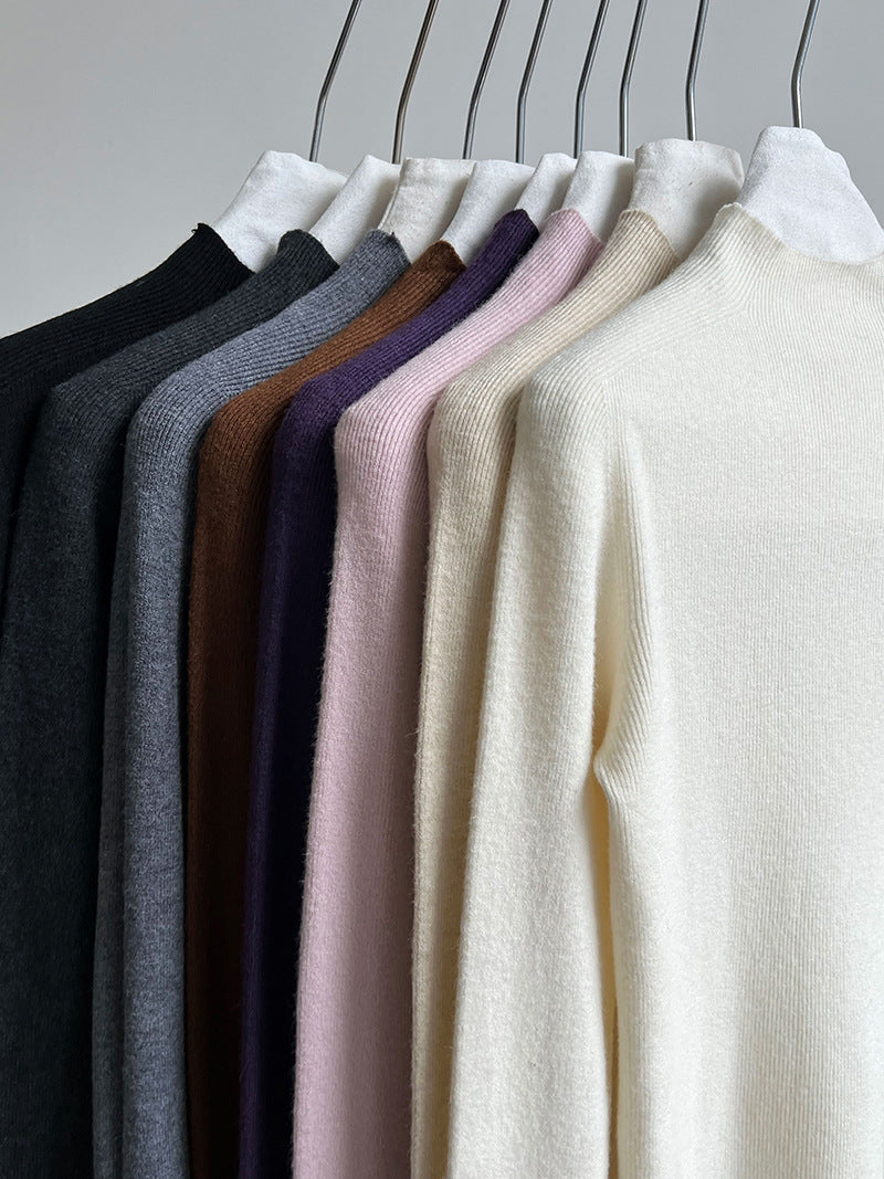 羊毛半高領無縫修身顯瘦內搭打底衫-8色