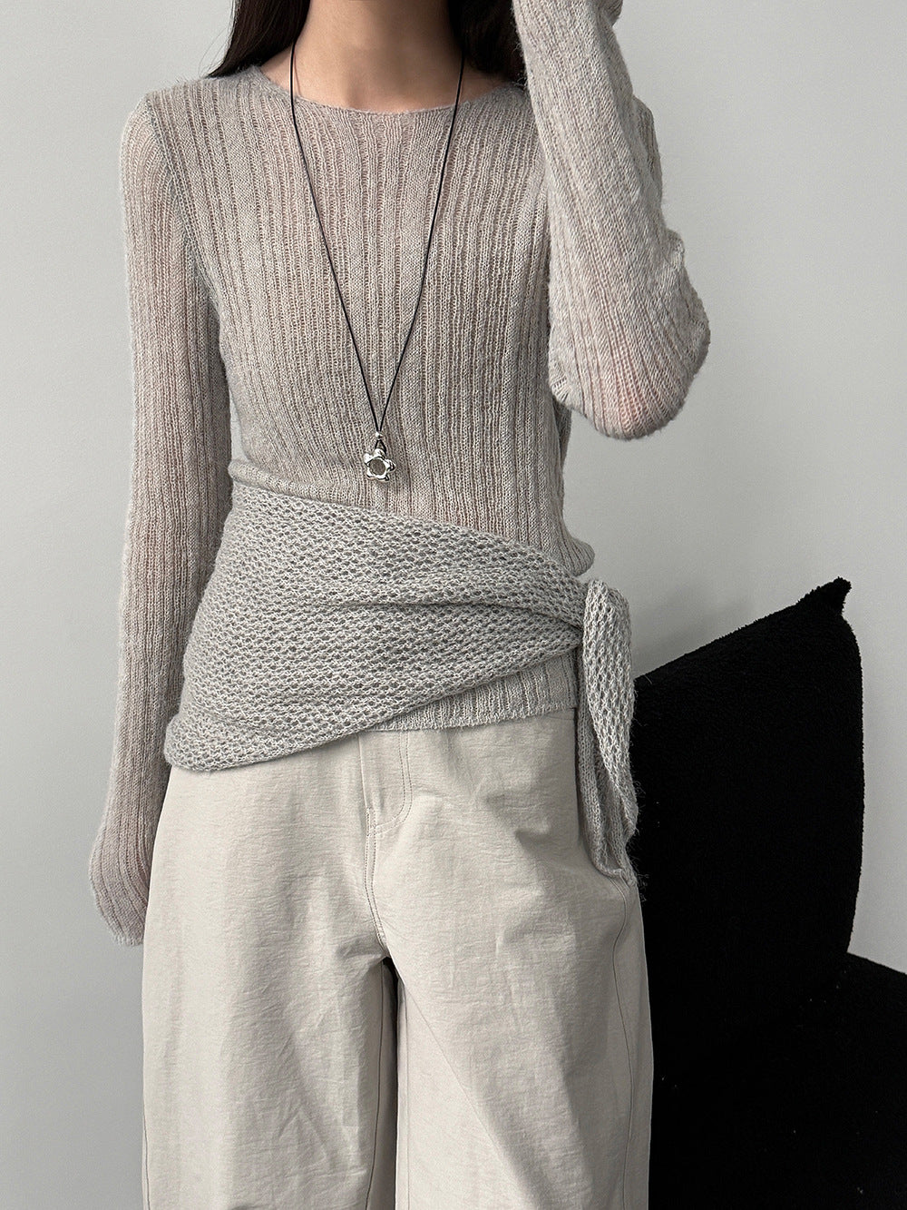 輕奢慵懶軟糯羊毛針織衫+披肩-兩件式套裝-5色