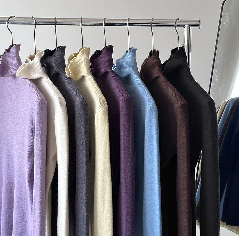 (48H出貨)韓系氣質純色內搭半高領打底衫-8色