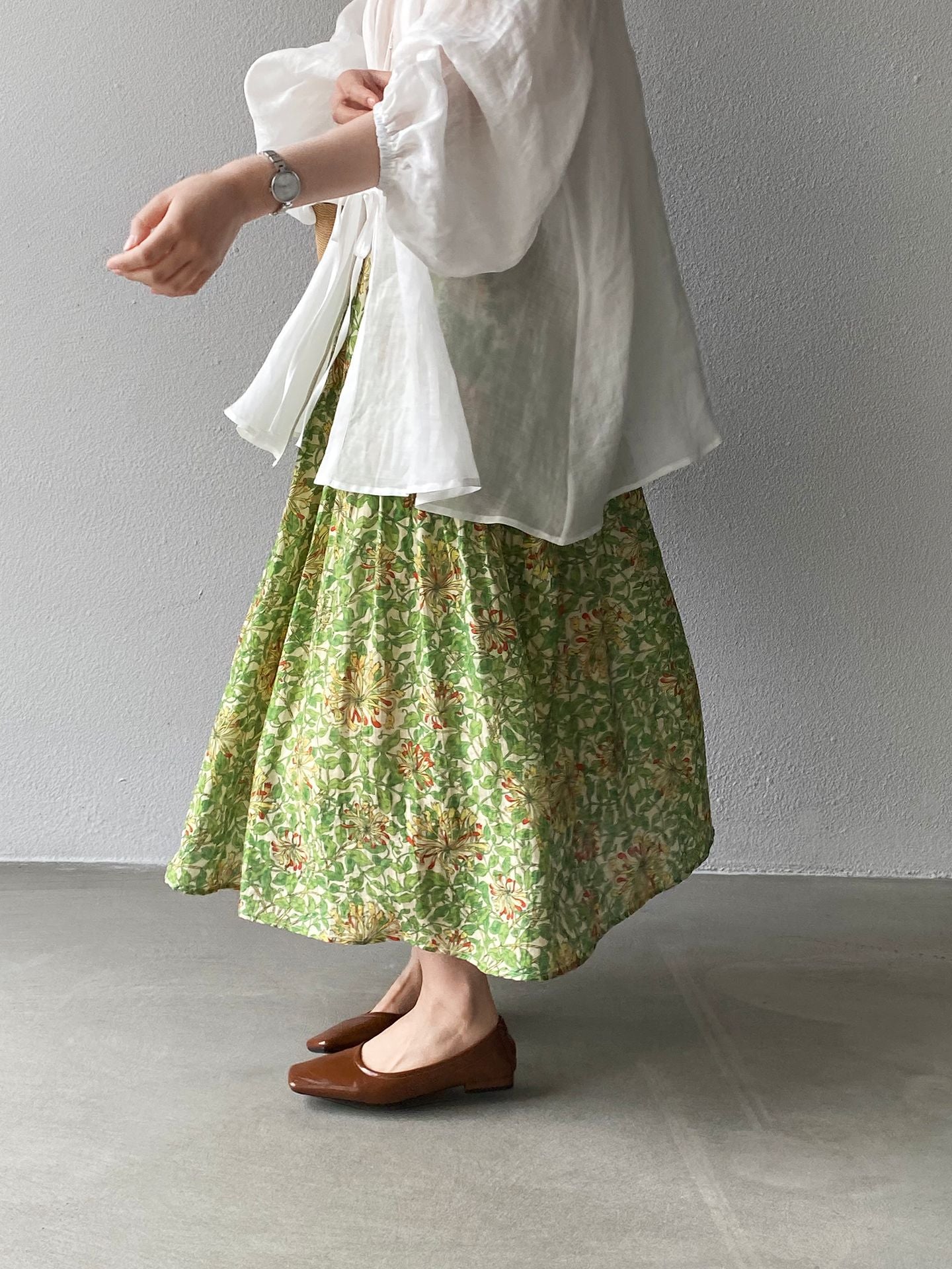 韓系夏田園浪漫小清新碎花半身裙