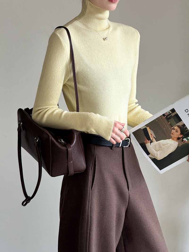 (48H出貨)韓系氣質純色內搭半高領打底衫-8色