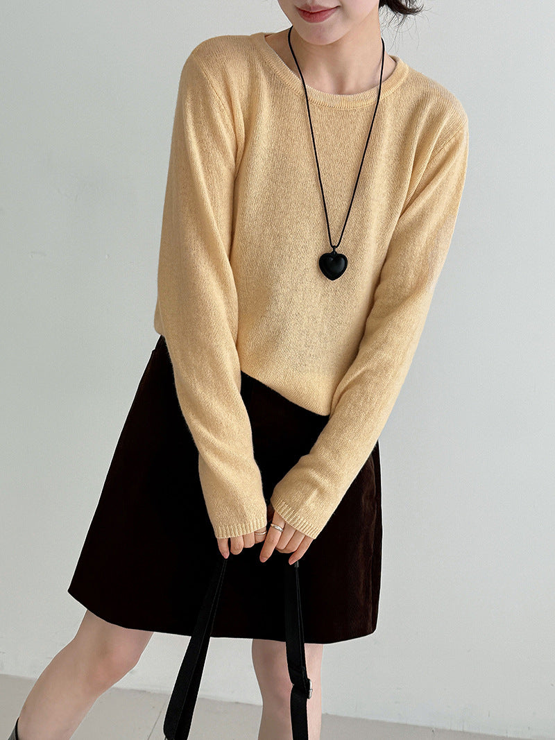 (48H出貨)韓系高級感百搭修身顯瘦羊毛針織打底衫-3色