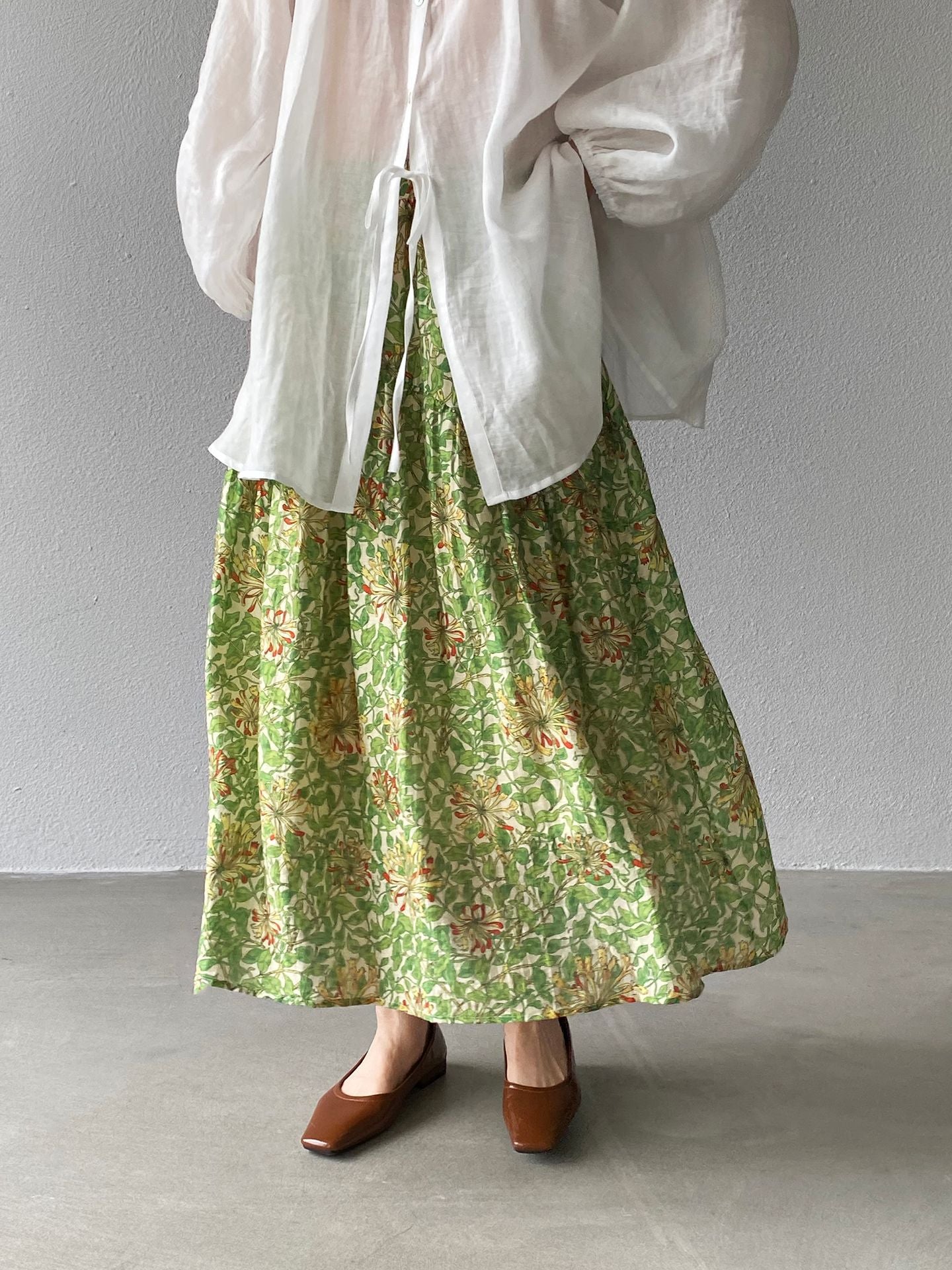 韓系夏田園浪漫小清新碎花半身裙