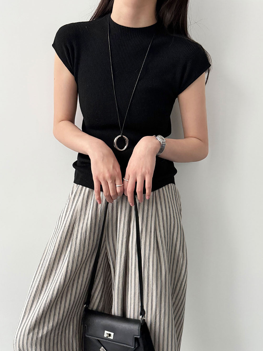 韓系簡約修身氣質飛飛袖羊毛針織T恤-5色