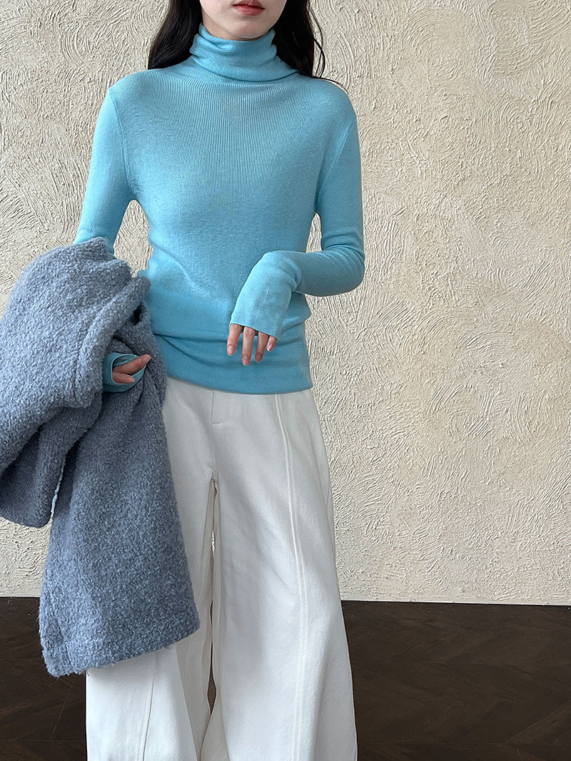 (48H出貨)韓系休閒百搭修身高領針織打底衫-11色
