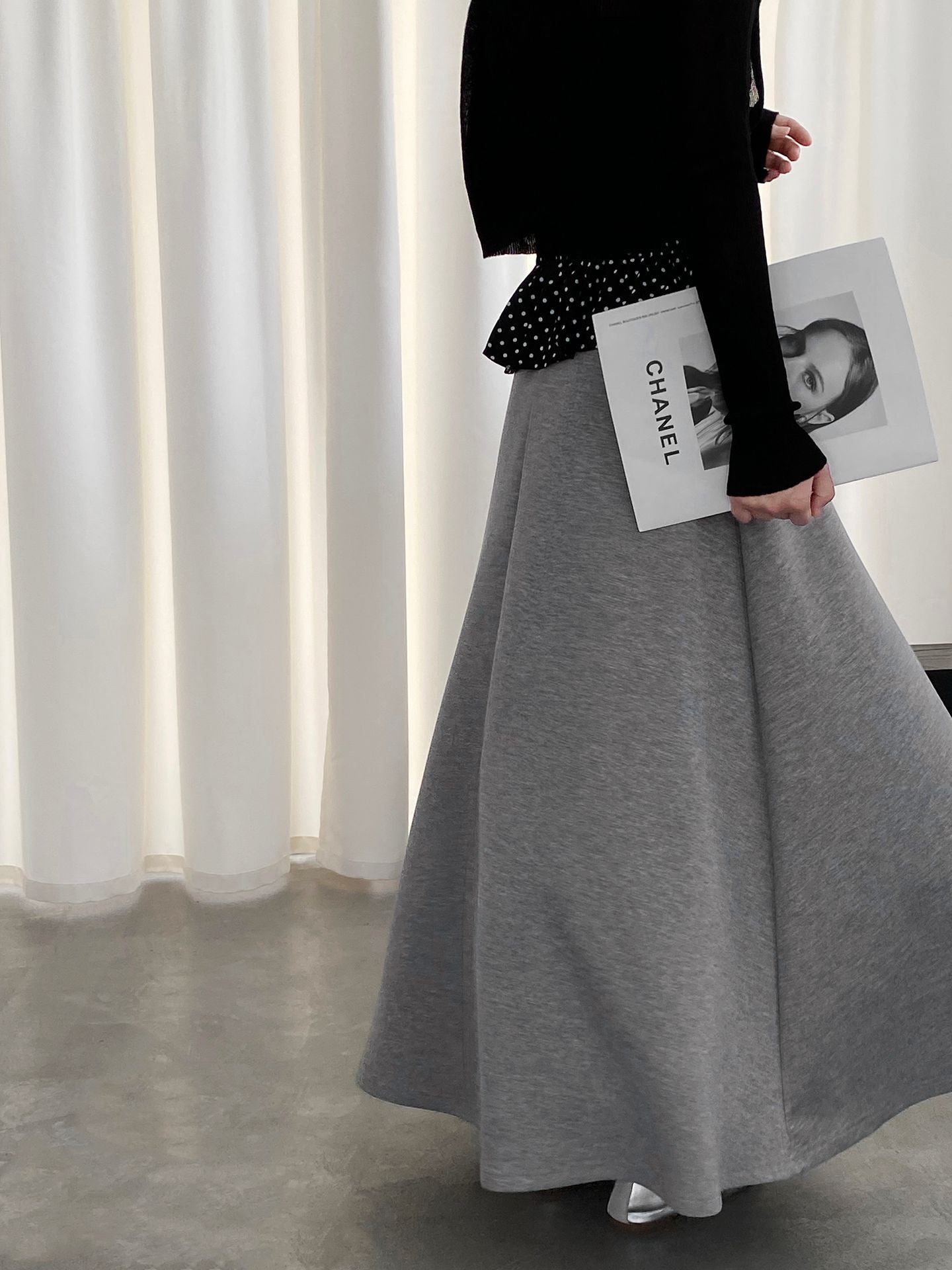 韓系紙片高腰顯瘦遮胯半身裙-2色