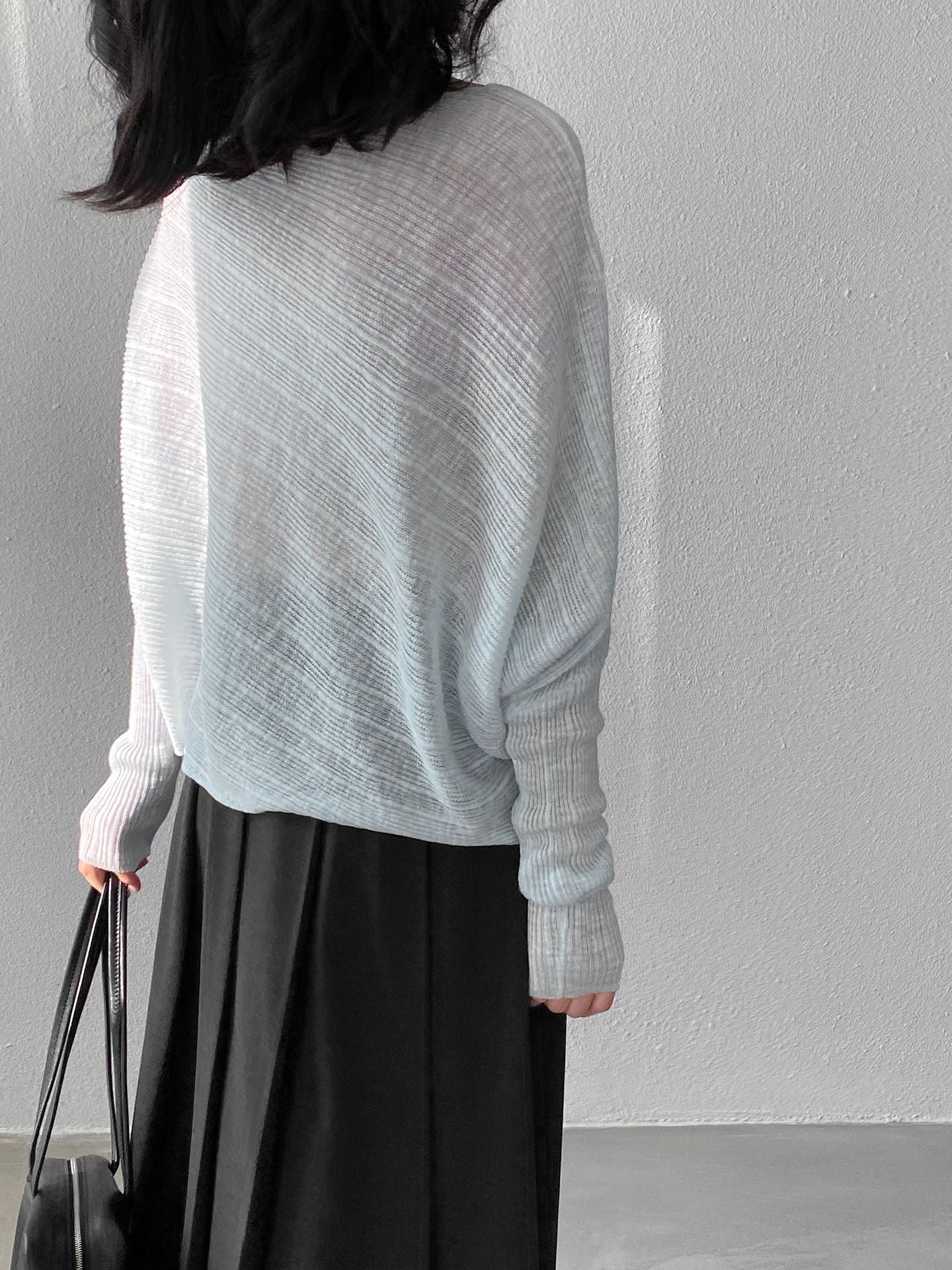 韓系氛圍感慵懶不規則蝙蝠袖針織衫-7色