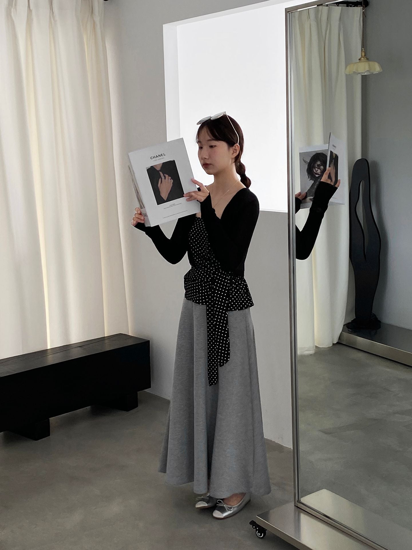 韓系紙片高腰顯瘦遮胯半身裙-2色