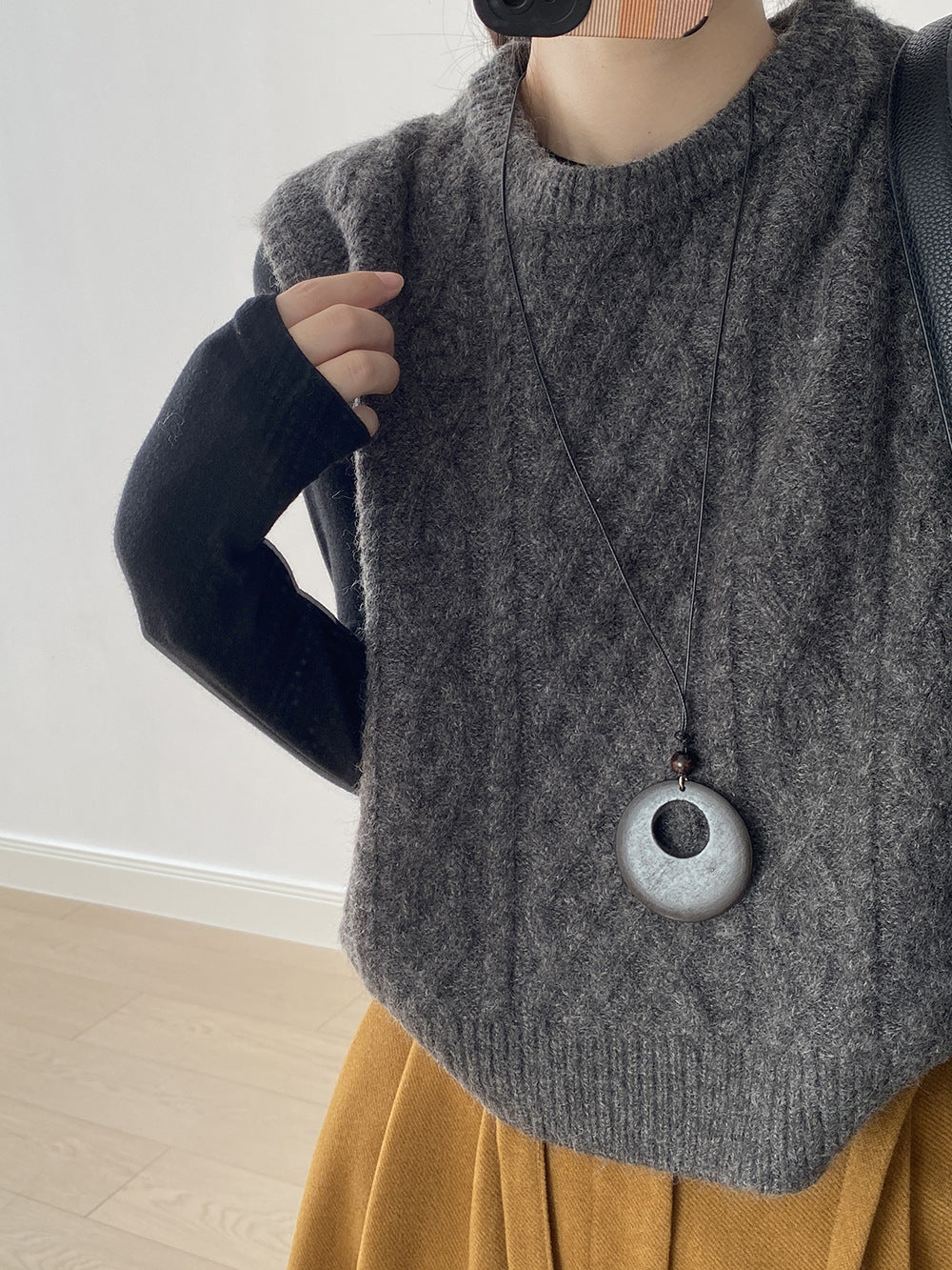 (48H出貨)糖果色圓領麻花軟糯針織背心馬甲-6色