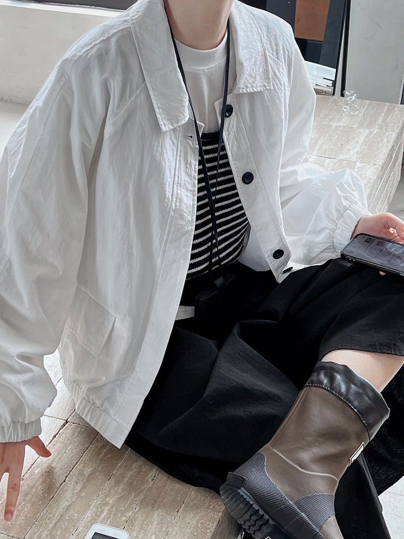 秋系百搭寬鬆翻領夾克外套-2色