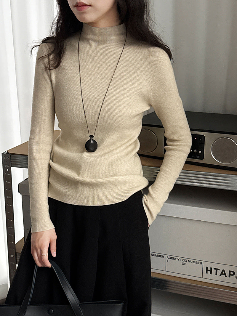 羊毛半高領無縫修身顯瘦內搭打底衫-8色