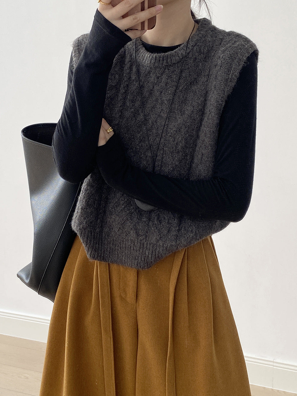 (48H出貨)糖果色圓領麻花軟糯針織背心馬甲-6色