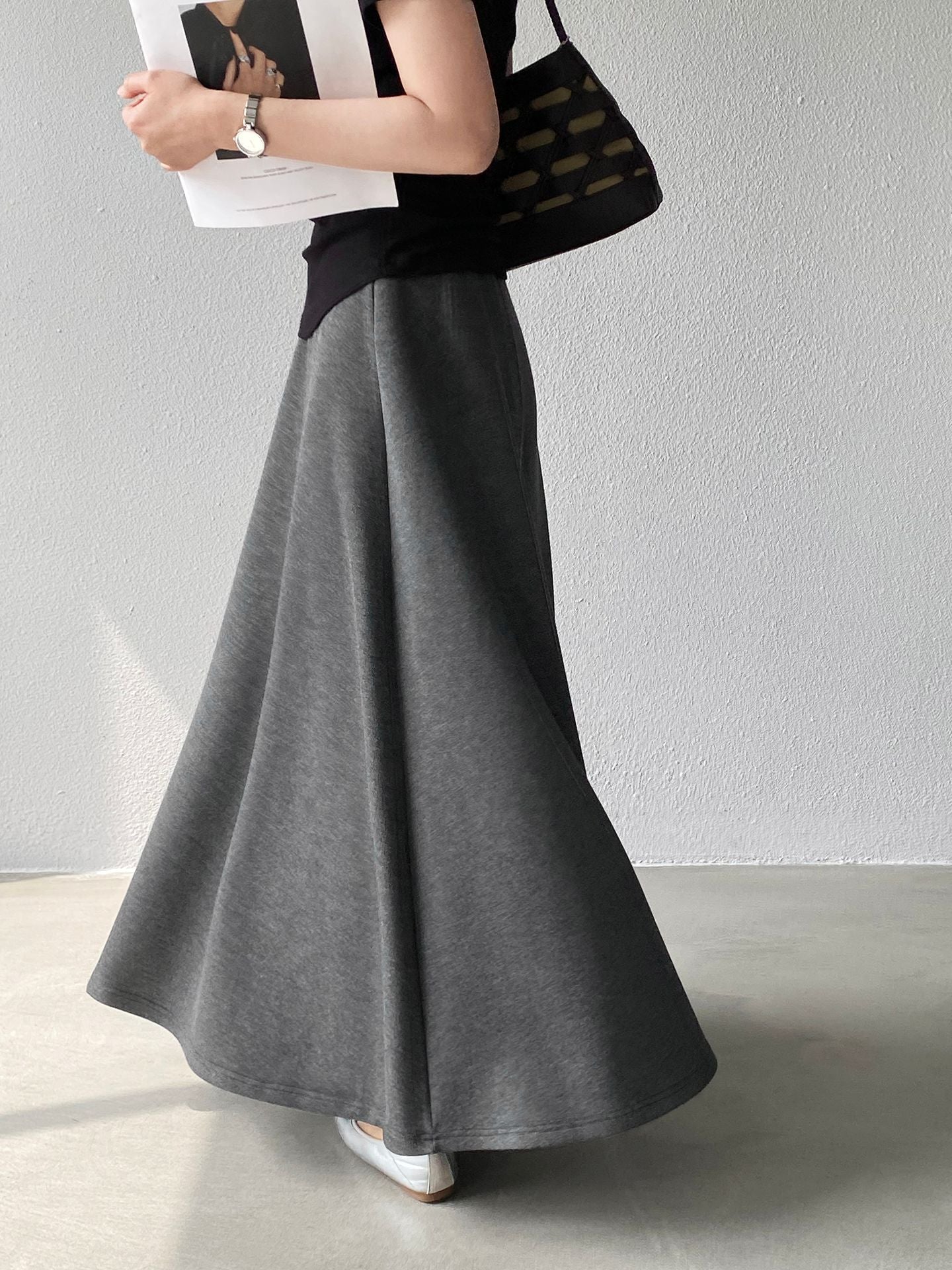 韓系紙片高腰顯瘦遮胯半身裙-2色