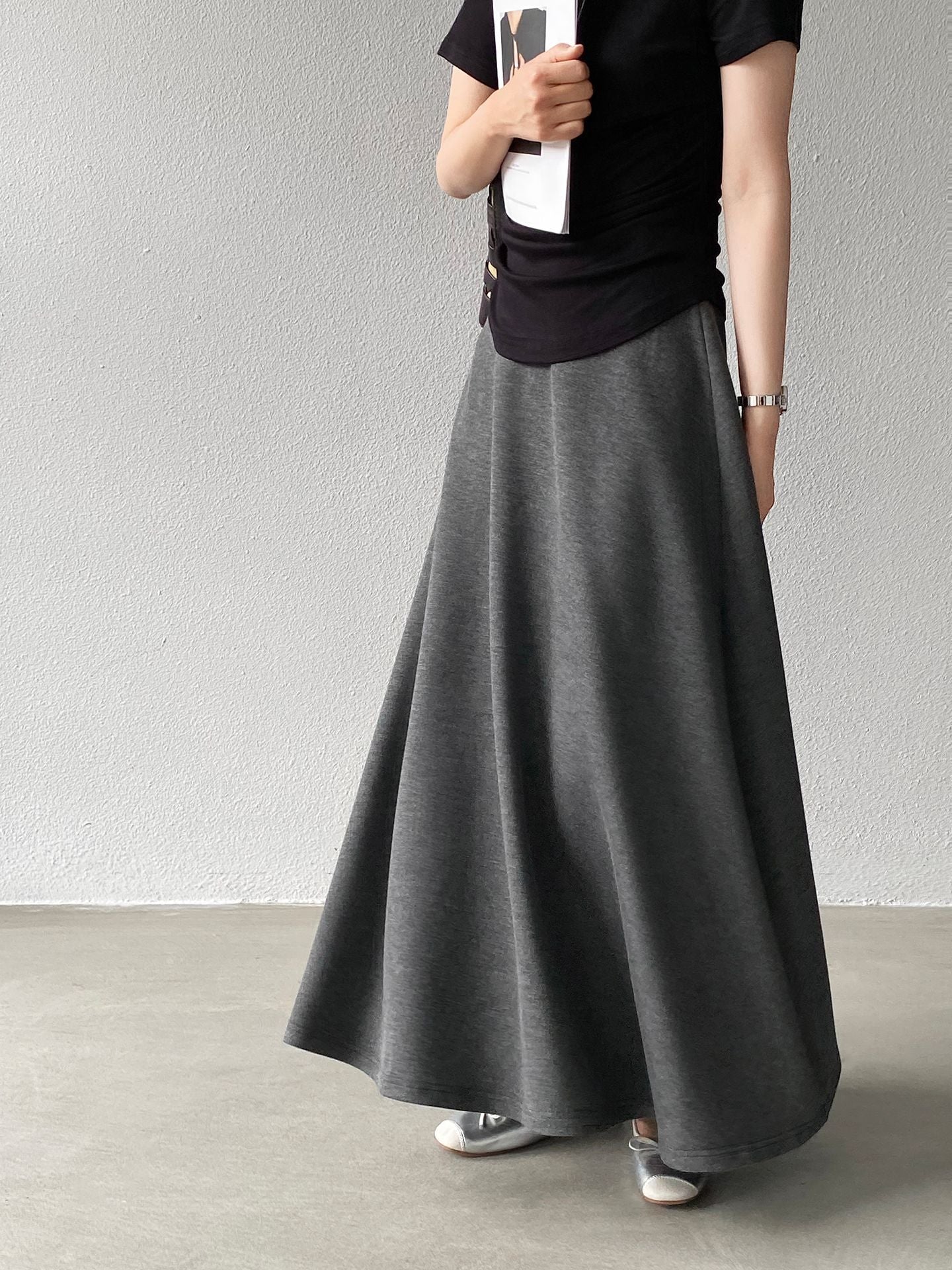 韓系紙片高腰顯瘦遮胯半身裙-2色