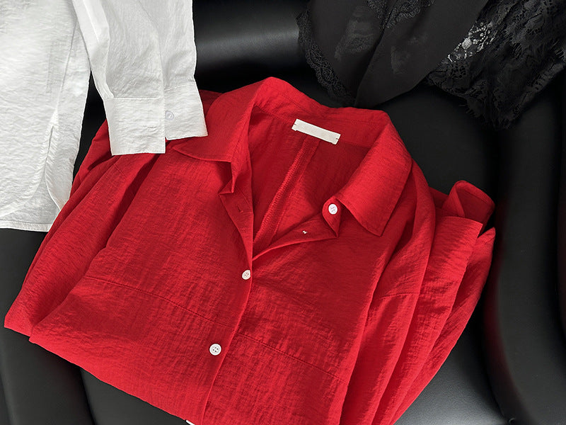 韓系高級感防曬別緻絕美襯衫外套-2色