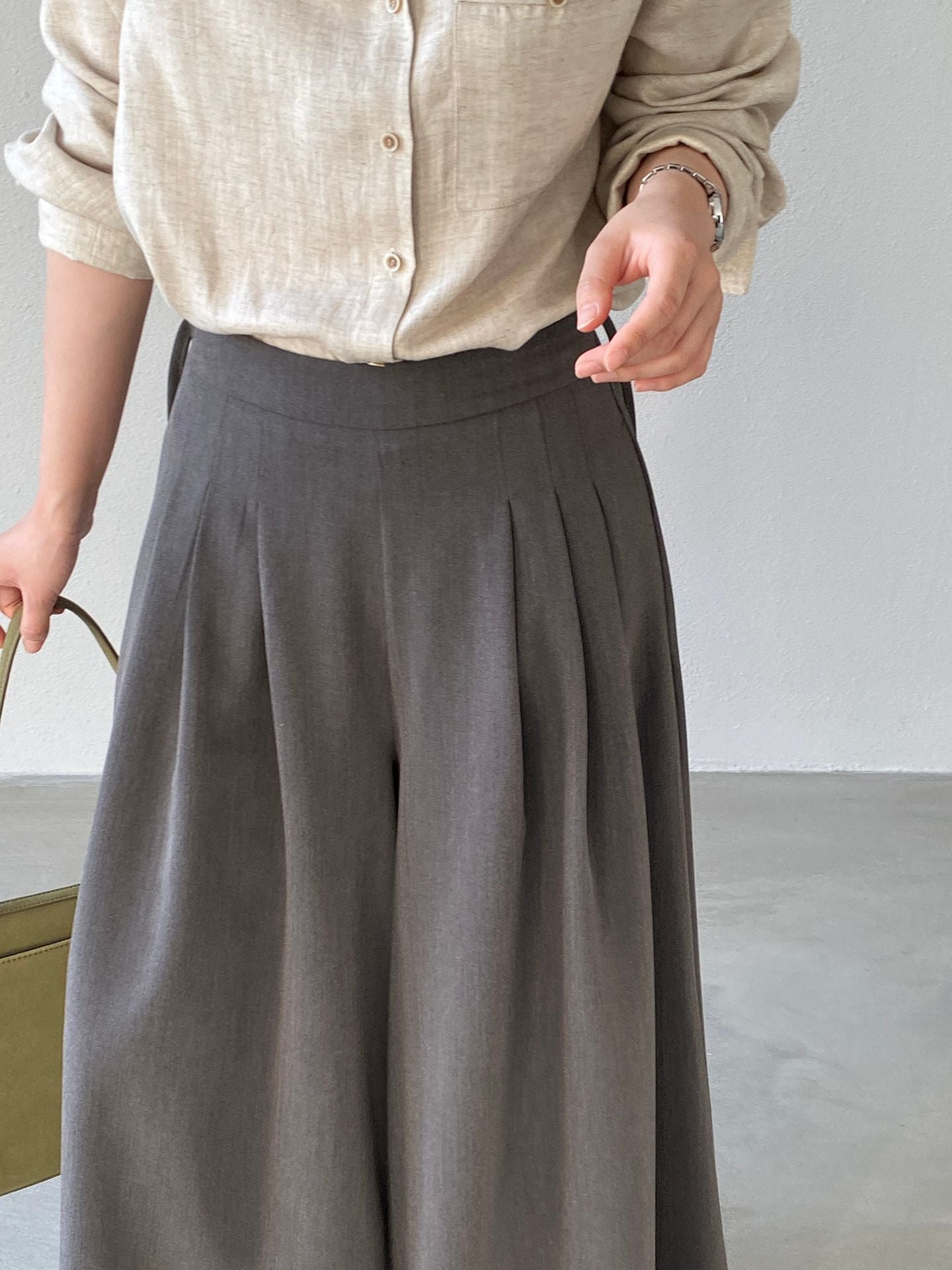 韓系氣質垂感顯瘦高腰西裝闊腿褲-2色