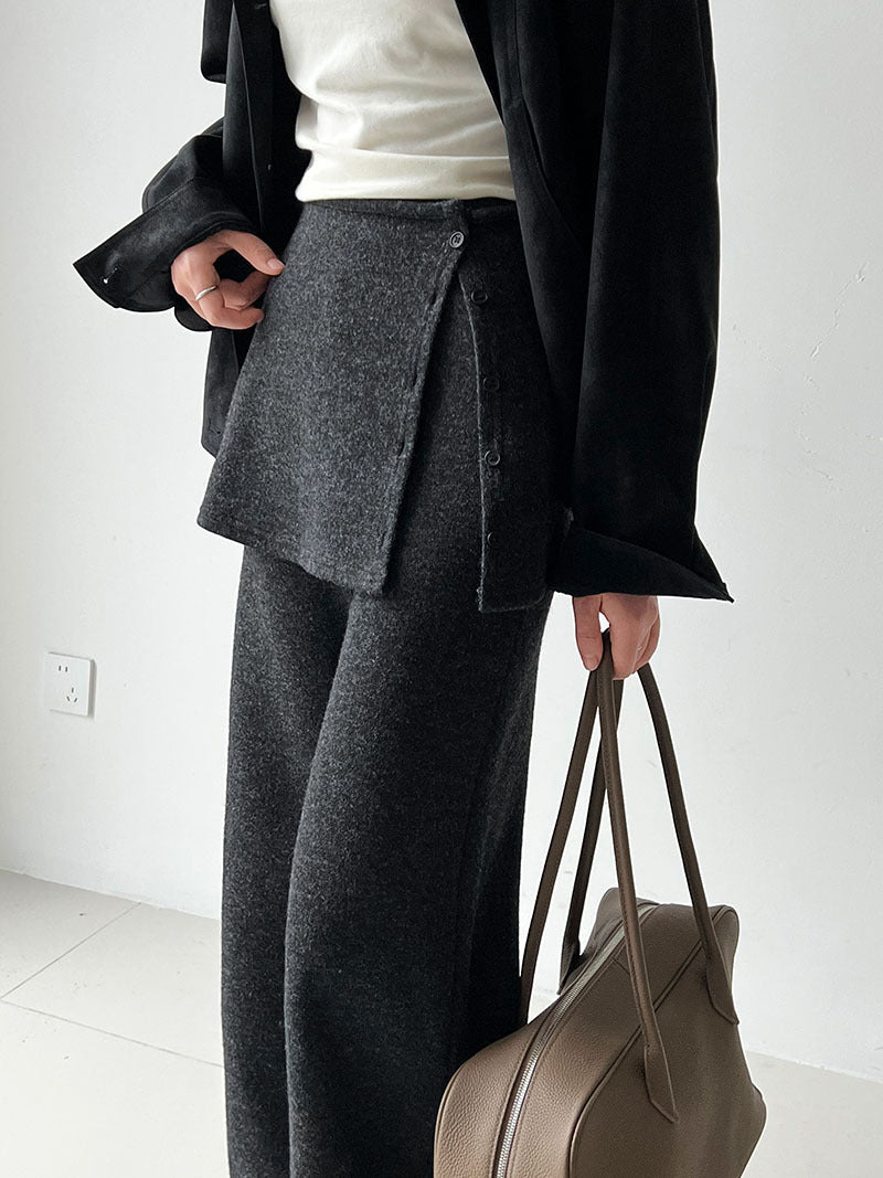 韓版時髦鬆弛顯瘦喇叭屁簾褲-2色