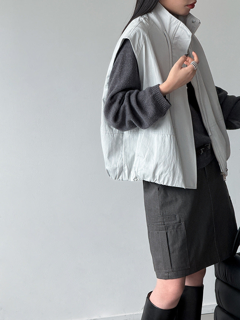 韓系簡約時尚百搭無袖馬甲-2色