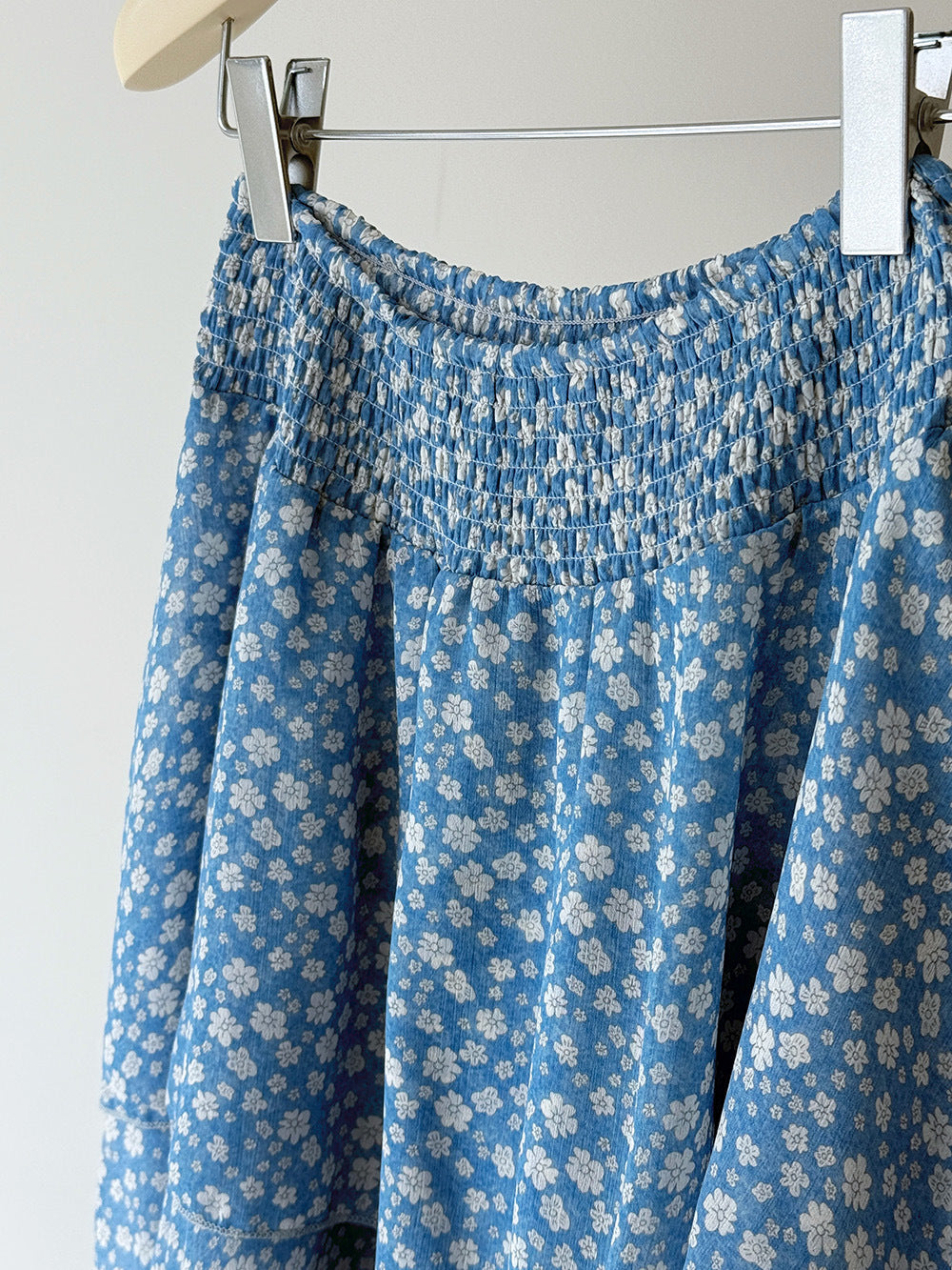 韓系溫柔風碎花多層荷葉邊高腰不規則半身裙-2色