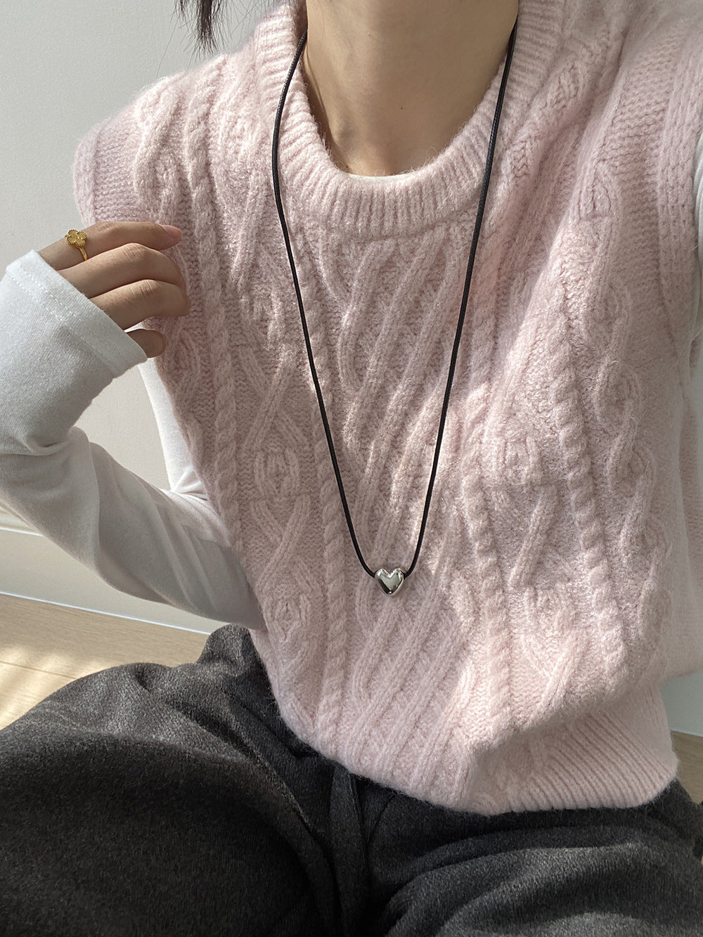 (48H出貨)糖果色圓領麻花軟糯針織背心馬甲-6色