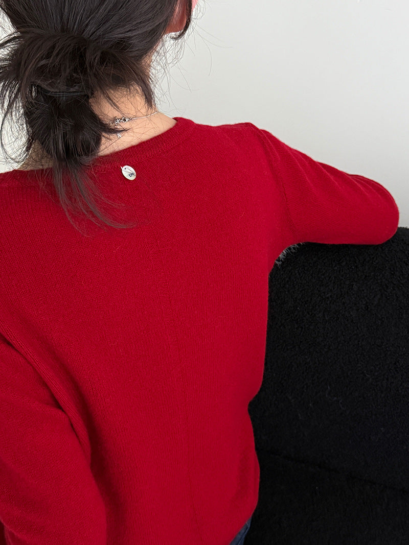 (48H出貨)韓系高級感百搭修身顯瘦羊毛針織打底衫-3色