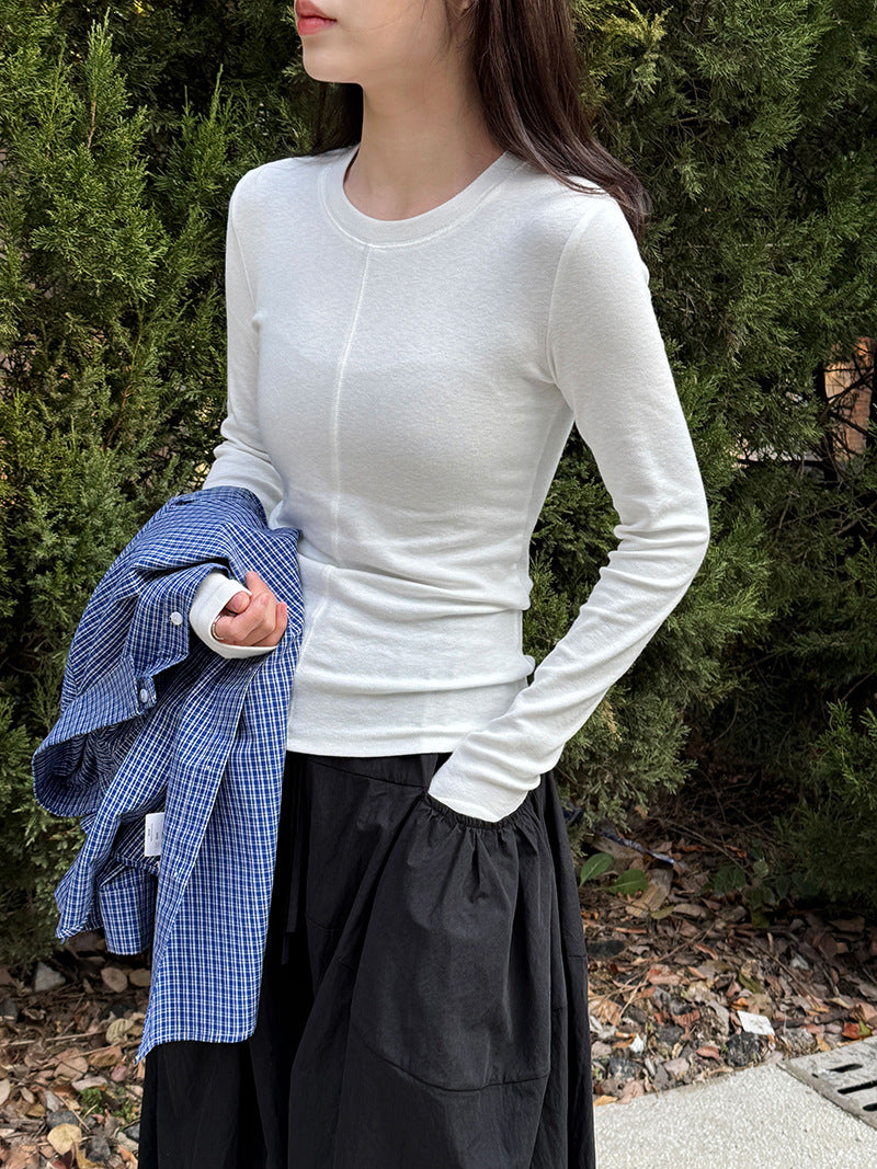 韓系高級感百搭顯瘦修身打底衫-4色