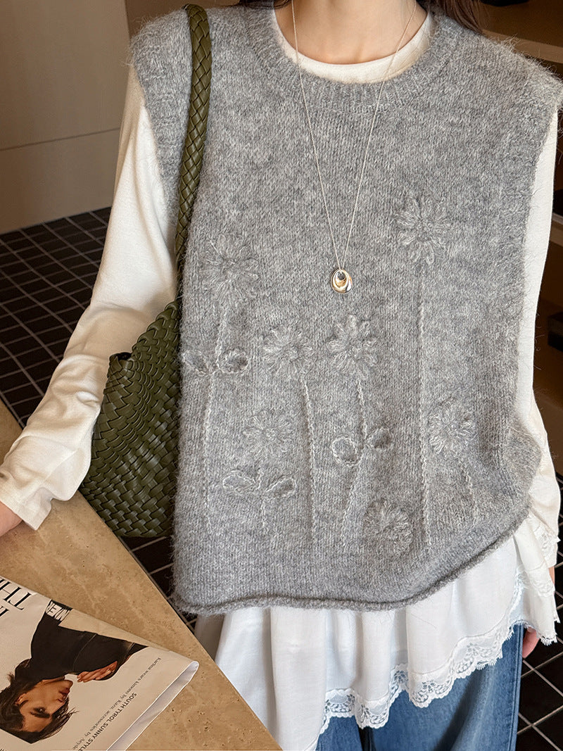 韓系寬鬆疊穿顯瘦針織馬甲背心-2色