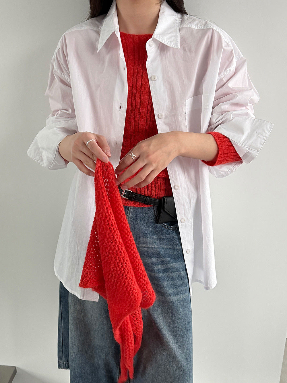 輕奢慵懶軟糯羊毛針織衫+披肩-兩件式套裝-5色