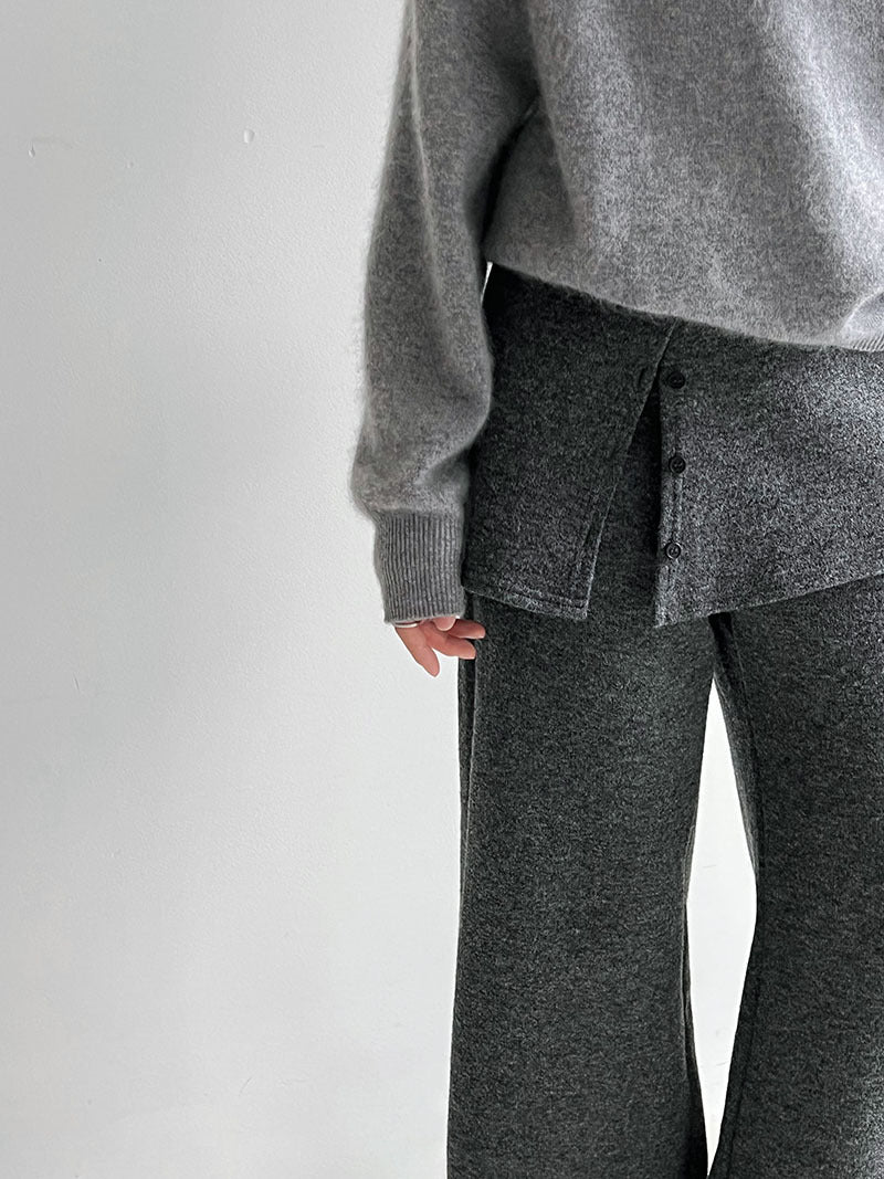 韓版時髦鬆弛顯瘦喇叭屁簾褲-2色