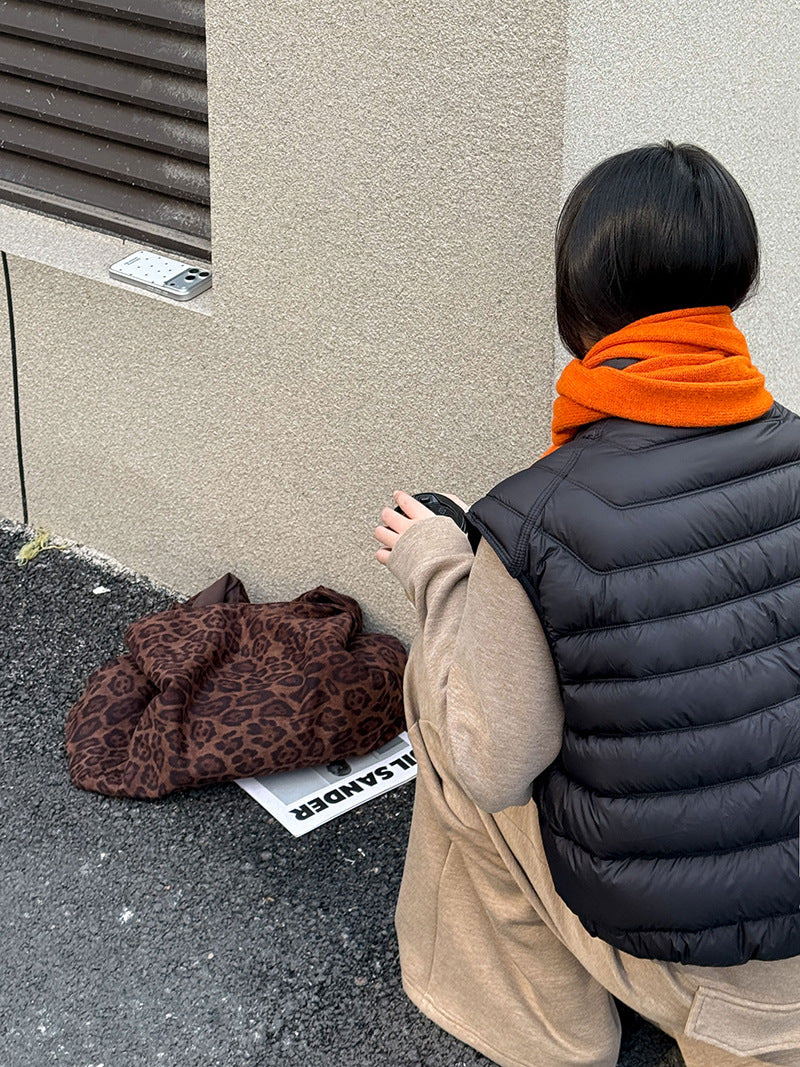 韓系立領白鴨絨無袖馬甲-3色