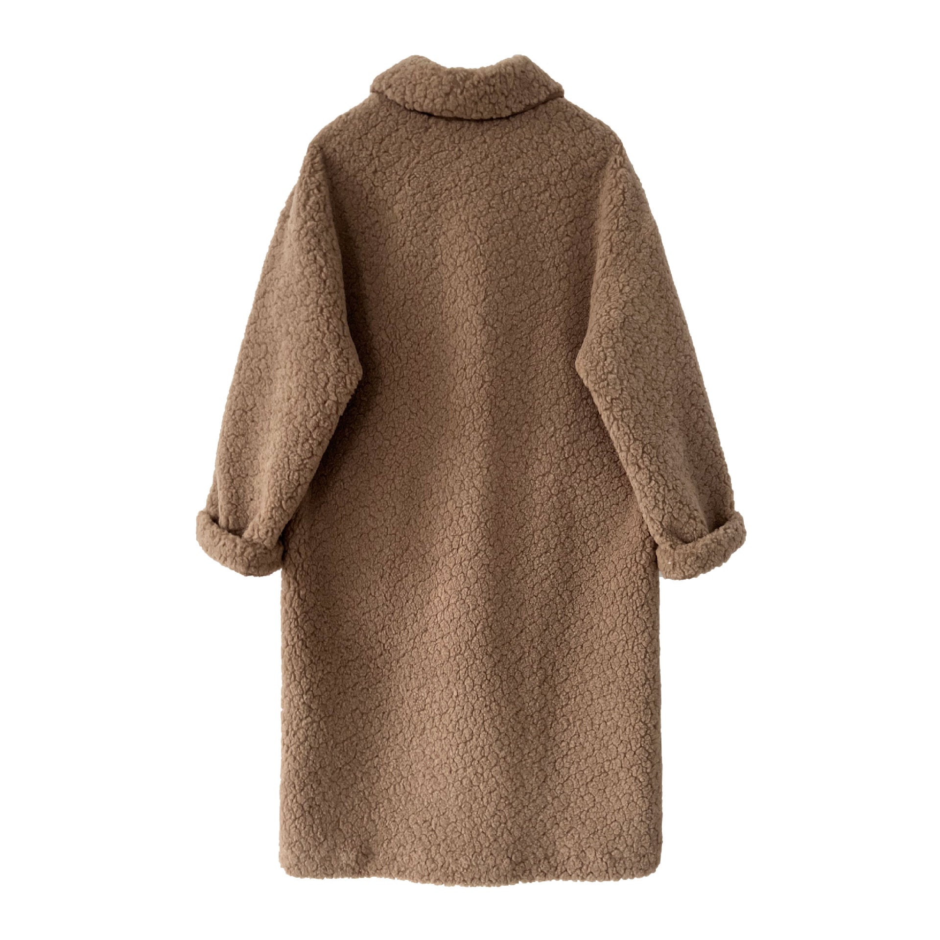 韓系加厚皮毛一體環保皮草羊羔毛大衣外套-2色