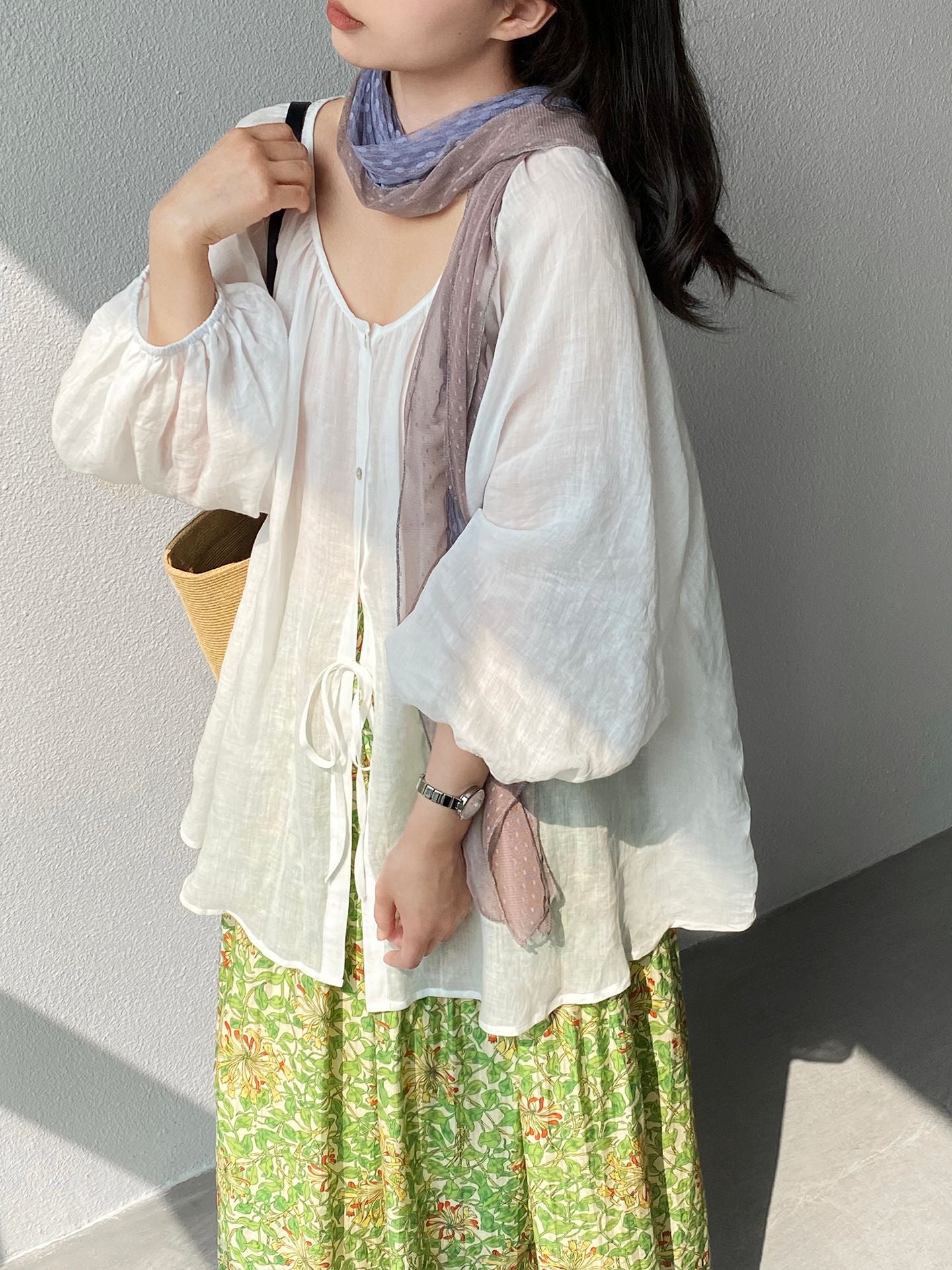 韓系夏田園浪漫小清新碎花半身裙