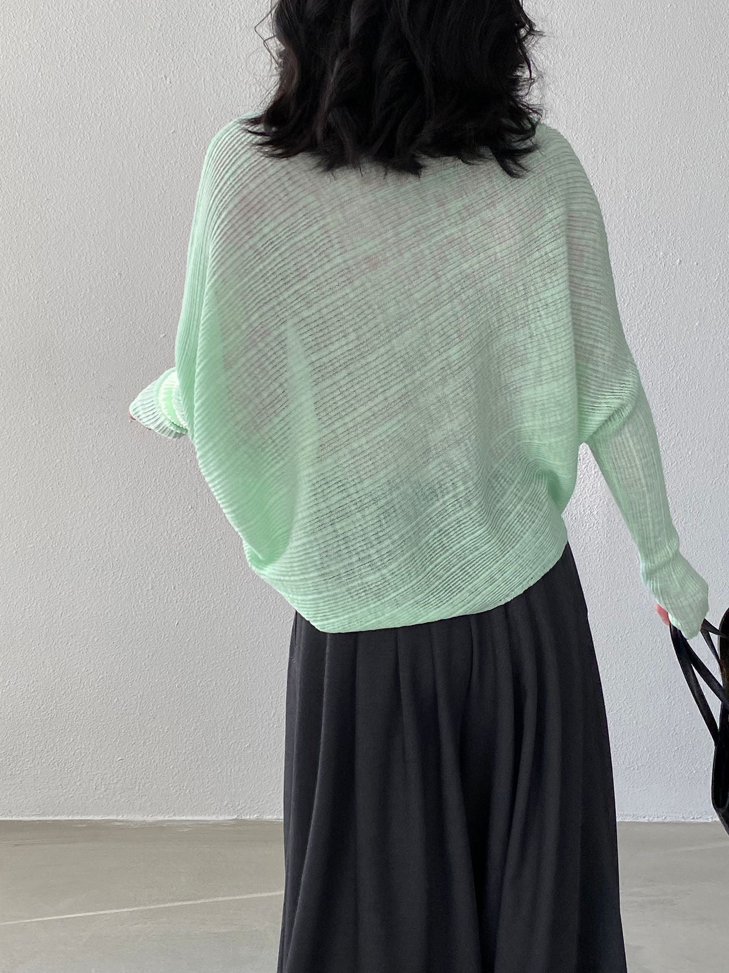 韓系氛圍感慵懶不規則蝙蝠袖針織衫-7色